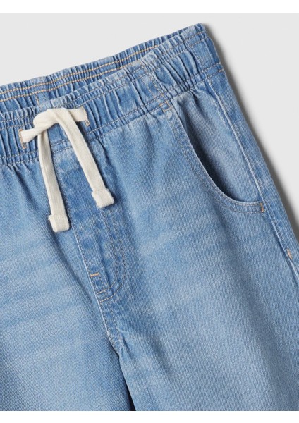 Kız Çocuk Açık Mavi Easy Wide Leg Jean Pantolon fiyatları