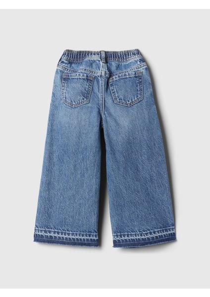 Kız Bebek Mavi Bağcıklı Pull-On Baggy Jean Pantolon modelleri