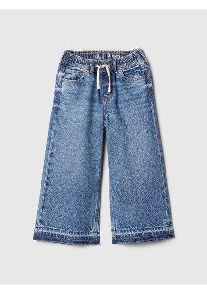 Kız Bebek Mavi Bağcıklı Pull-On Baggy Jean Pantolon