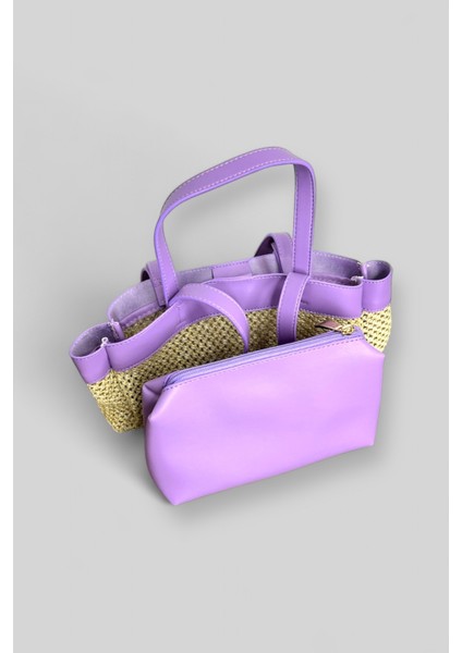 Kadın Hasır Cüzdanlı El ve Omuz Çantası fiyatları