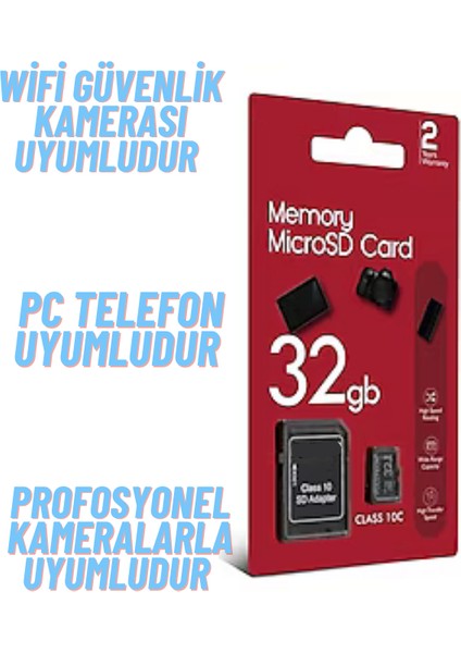 Ata Soft  32 GB Hafıza Kartı Adaptör Dahil Araç Kameraları ve Kameralar Için Uyumlu SD kart