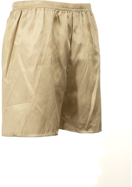 Erkek Saten Kumaş Şort Düz Renk Beli Lastikli Cepsiz Hafif Kumaş modelleri