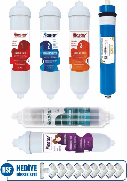 Master 10 Aşamalı Master Membranlı Su Arıtma Cihazı Filtre Seti