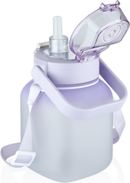 Tritan 1100 ml Çocuk Askılı Pipetli Pipetsiz Kullanım Su Matarası Çıkartma Hediyeli fiyatları