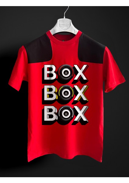 Box Box Box Kırmızı Siyah T-Shirt