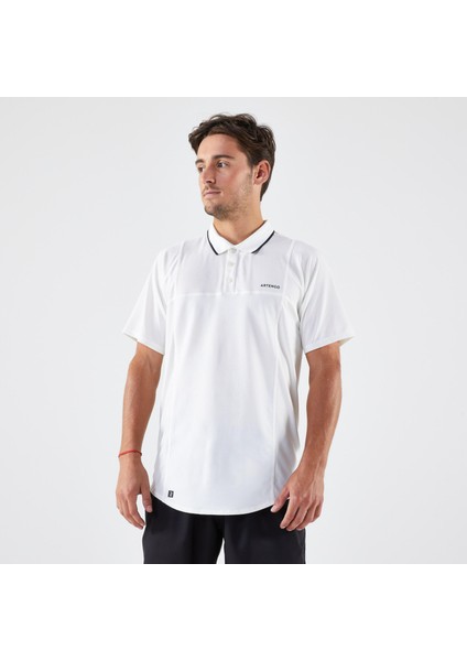 Artengo Erkek Kısa Kollu Polo Tenis Tişörtü - Beyaz - Artengo DRY
