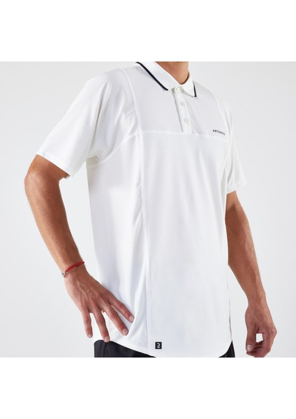 Artengo Erkek Kısa Kollu Polo Tenis Tişörtü - Beyaz - Artengo DRY indirimleri