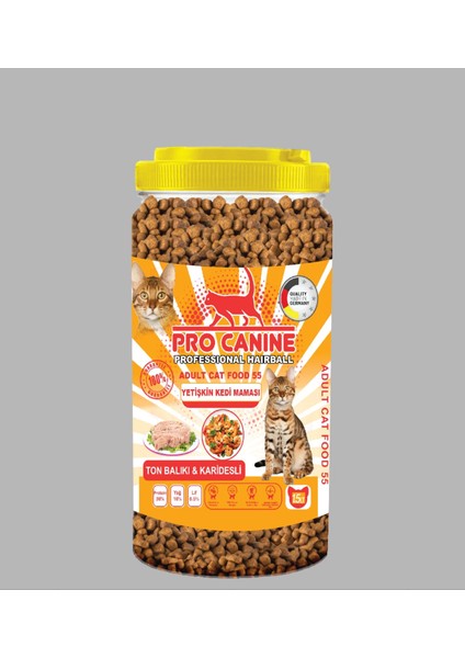 Pro Canine 55 Haırball Ton Balıklı -Karidesli Yetişkin Kedi Maması 1,5 Lt