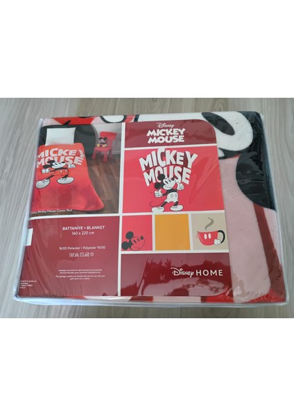 Lisanslı Mickey Mouse Disney Battaniye Tek Kişilik