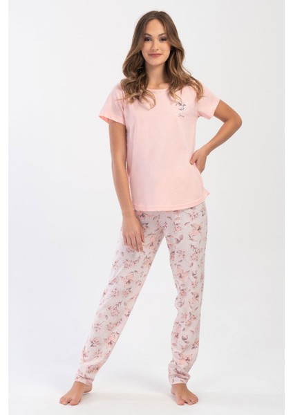 Pamuklu Kadın Kısa Kol Pijama Takım , 403247