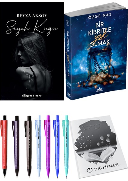 Bir Kibritle Yok Olmak Özge Naz ve Epsilon Yayınevi Siyah Kuğu Beyza Aksoy 2li Set