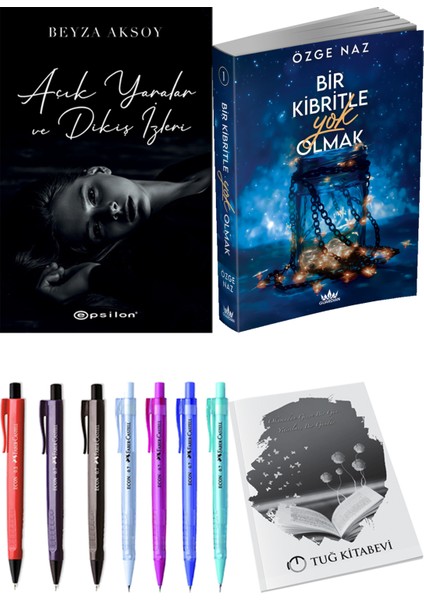 Bir Kibritle Yok Olmak Özge Naz ve Epsilon Yayınevi Açık Yaralar ve Dikiş Izleri Beyza Aksoy 2li Set