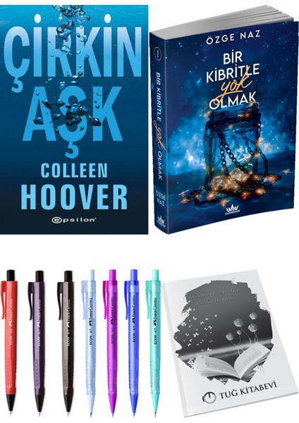 Bir Kibritle Yok Olmak Özge Naz ve Epsilon Yayınevi Çirkin Aşk Colleen Hoover 2li Set