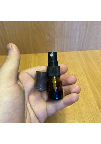 3 ml Amber Cam Şişe Siyah Spreyli , 3cc Kahverengi Spreyli Boş Şişe x 6 Adet