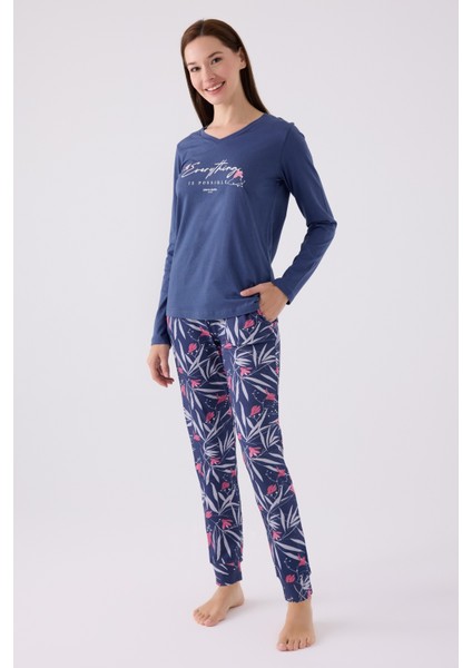 Pierre Cardin Ikili Pijama Takım Mor - Süprem - 2li Takım