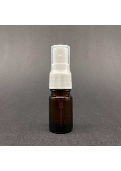 5 ml Amber Cam Şişe Beyaz Spreyli , 5cc Kahverengi Spreyli Boş Şişe x 6 Adet
