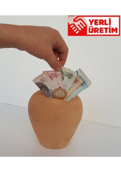 Küçük Toprak Testi Kumbara, Kırılmaz ve Doğal, Güvenle Saklayın