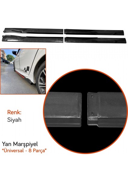 Yan Marşpiyel Üniversal 8 Parça Siyah fiyatları