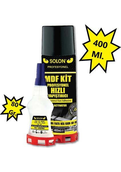 MDF Kit Profesyonel Hızlı Yapıştırıcı 400 Ml+80 Gr