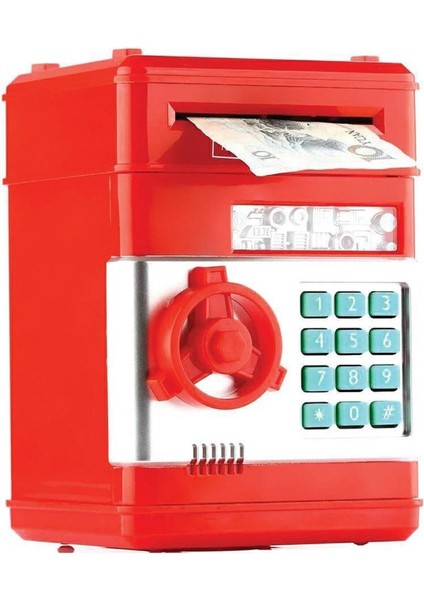 Kırmızı Elektronik Kâğıt Bozuk Para Atm Kasa Kumbara