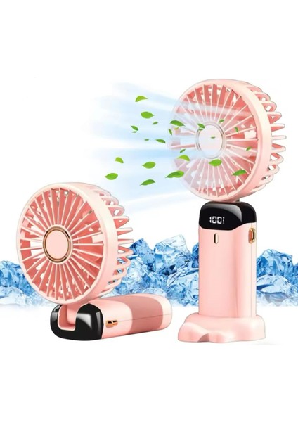 Mini Klima 5 Kademeli Şarjlı Taşınabilir Dijital Led Göstergeli El Fanı Vantilatör
