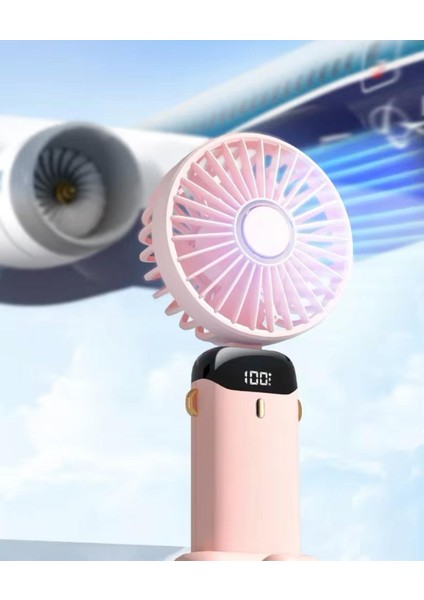 Mini Klima 5 Kademeli Şarjlı Taşınabilir Dijital Led Göstergeli El Fanı Vantilatör