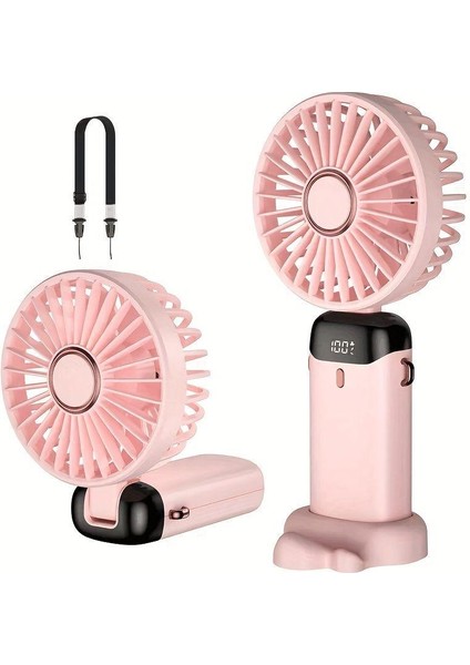 Mini Klima 5 Kademeli Şarjlı Taşınabilir Dijital Led Göstergeli El Fanı Vantilatör