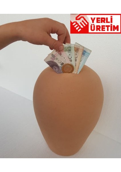 Büyük Boy Toprak Testi Kumbara, Kırılmaz ve Güvenli, TR Menşei