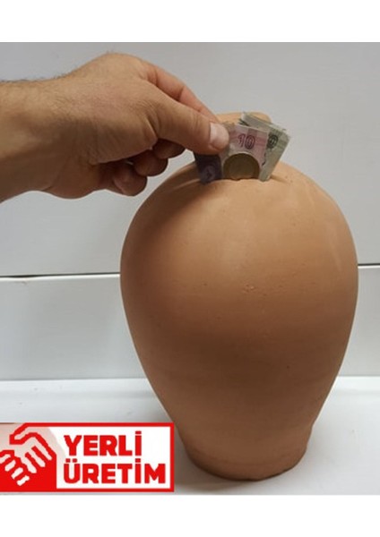 Büyük Boy Toprak Testi Kumbara, Kırılmaz ve Güvenli, TR Menşei