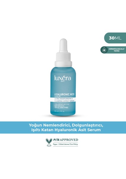 Yoğun Nemlendirme ve Dolgunlaştırıcı Etkili, Yenileyici Cilt Bakım Serumu Hyaluronic Acid %2 + B5 30 ml