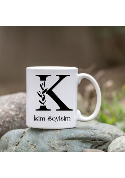 Kişiye Özel K Harfi Bardak - Isim Yazılı Bardak - Isimli Bardak