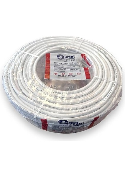 Bakır Ttr Seyyar Elektrik Kablosu (3 x 2.5 mm)