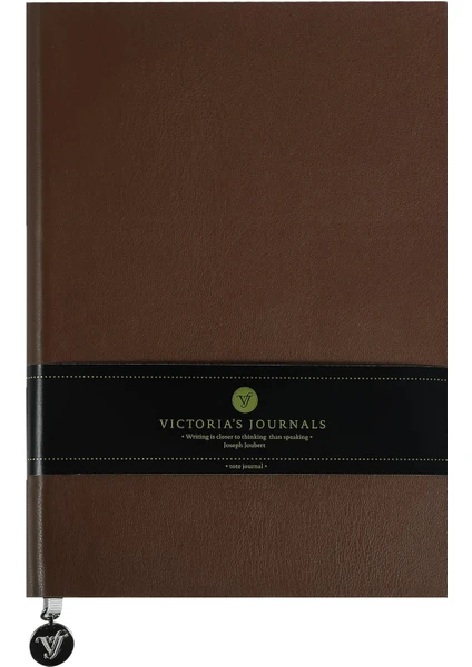 Victoria's Journals Smyth Flexy Kahve Esnek Kapak Vegan Deri Defter A5 14 8 x 21 cm Çizgili 384 Sayfa