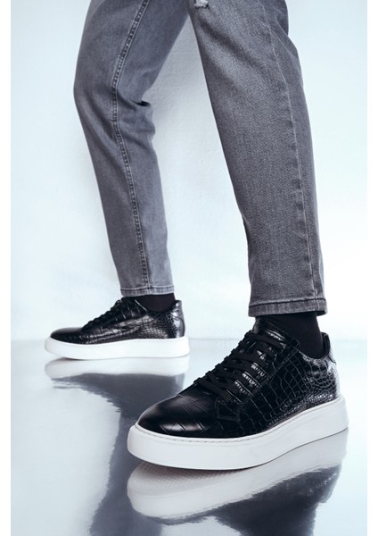 Erkek Siyah Bağcıklı Sneaker 24WFD6100E3