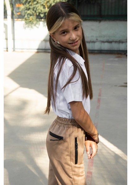 Krem Fermuar Cepli Kız Çocuk Okul Eşofman Altı 19198 fiyatları