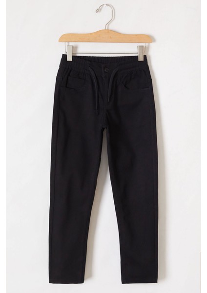 Siyah Beli Lastikli Basic Çocuk Okul Pantolonu 19167