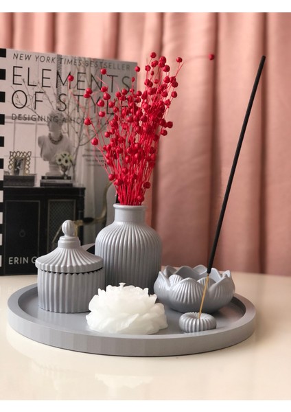 Gri Tepsili Set