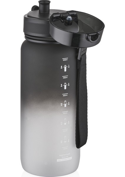 650ML Yeni Çift Renkli Sızdırmaz Bpa Içermez Kilitlenebilir Kapaklı Motivasyonel Tritan Su Matarası fiyatları