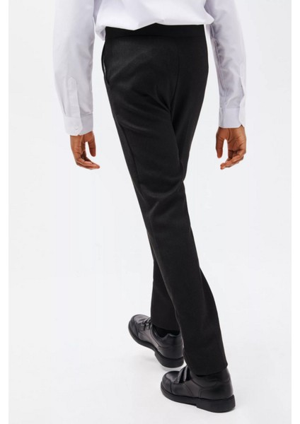 Erkek Çocuk Dokuma Kumaş Beli Lastikli Rahat Regular Trend Okul Pantolonu modelleri