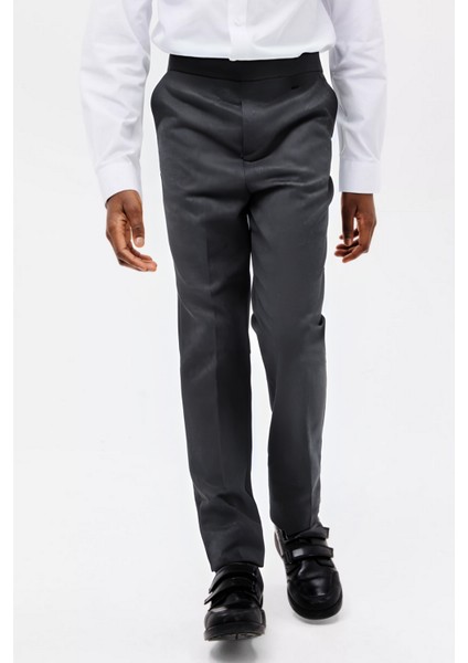 Erkek Çocuk Dokuma Kumaş Beli Lastikli Rahat Regular Trend Okul Pantolonu fiyatları