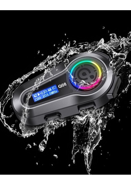 Motorsiklet Kask Interkom Kulaklık Rgb Işık LCD Ekranlı Fm Radyo Bluetooth 5.3 Çift Telefon Bağlantı