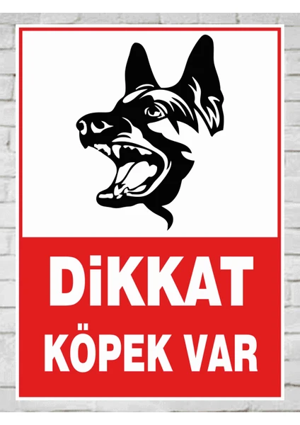 Zafrak Reklam Dikkat Köpek Var Tabela Levhası 24 x 34 Cm Pvc