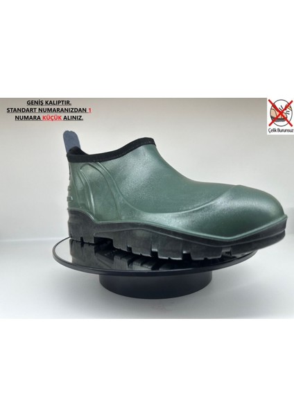 Kısa Su Geçirmez Reçber Lastik Çizme - Yeşil - 41