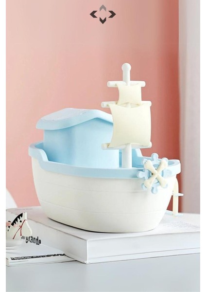 Mavi Büyük Boy Korsan Gemi Desenli Yelkenli Dekoratif Kumbara Biblo Soft Kumbara Eğlenceli Para Bir fiyatları