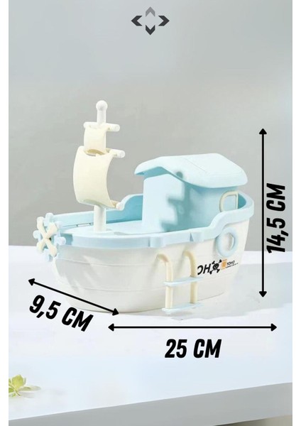 Mavi Büyük Boy Korsan Gemi Desenli Yelkenli Dekoratif Kumbara Biblo Soft Kumbara Eğlenceli Para Bir indirimleri