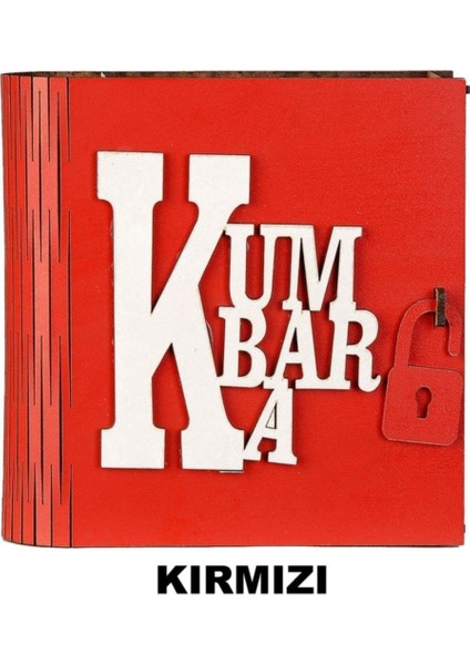 Ahşap Kitap Görünümlü Kumbara Kırmızı
