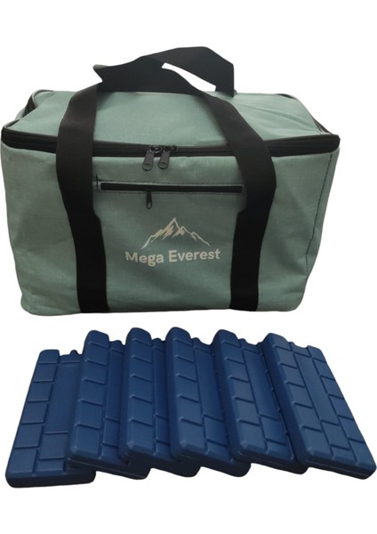 Luxuriant Home Mega Everest Termos Çanta Buzluk Soğutucu Çanta Piknik Çantası 40 Litre + 6 Adet Buz Kaseti Hediye