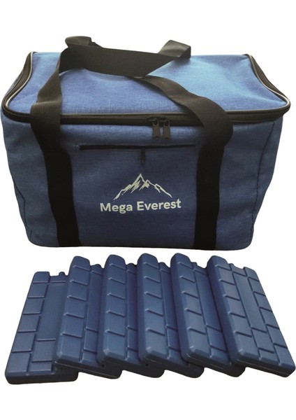 Luxuriant Home Mega Everest Termos Çanta Buzluk Soğutucu Çanta Piknik Çantası 40 Litre + 6 Adet Buz Kaseti Hediye