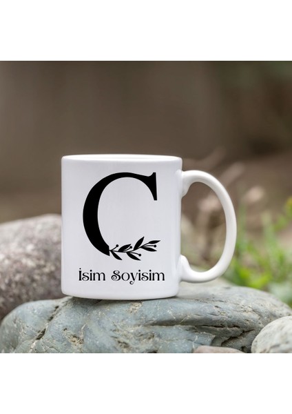 Kişiye Özel C Harfi Bardak - Isim Yazılı Bardak - Isimli Bardak
