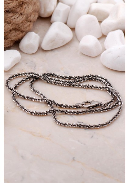 Italyan Burgu 50 cm Oksitli Gümüş Zincir Kolye 227 modelleri